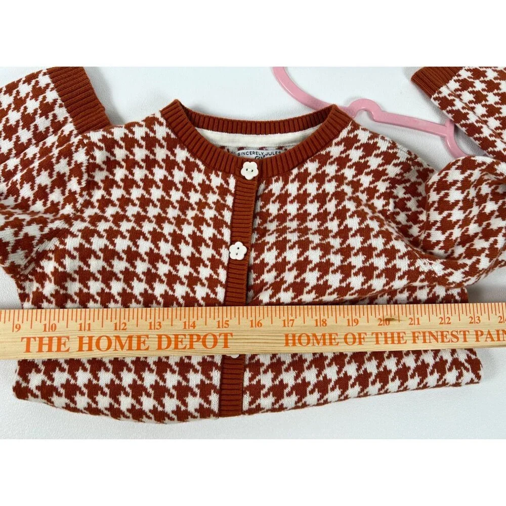 Sincerely Jules Girl Houndstooth Cardigan Sweater - Picture 6 of 10